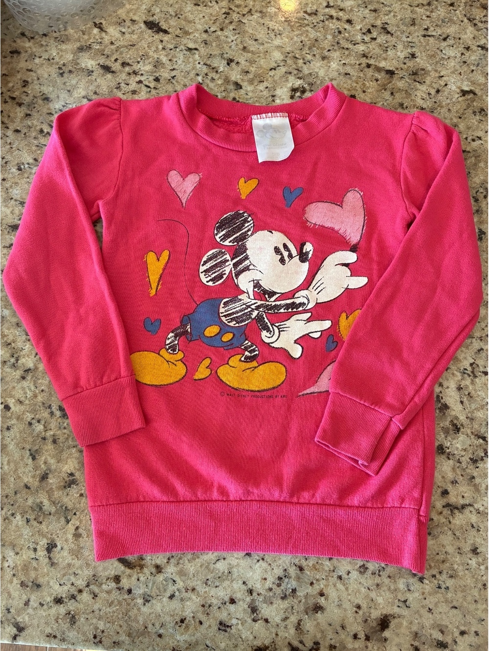 Vintage Disney Minnie Mouse Pink Girls Sweatshirt Size 5/6
